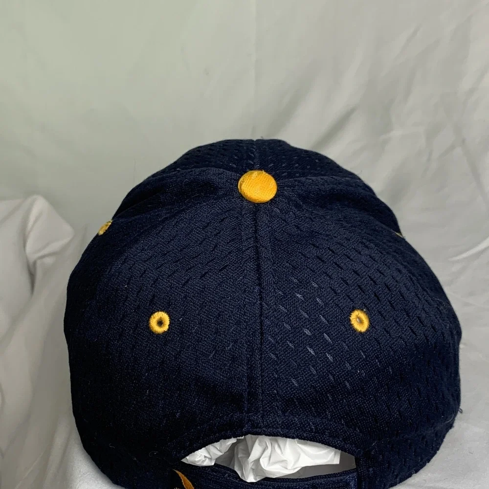 Adidas Navy Blue Yellow Embroidered Logo Mesh Baseball Cap Hat Adjustable